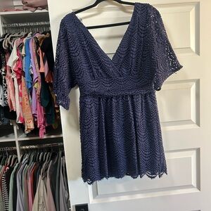 Lilly Pulitzer Navy Crochet Midi Dress